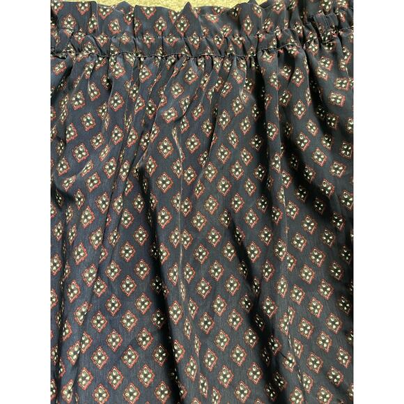 Mango Casual A-line Mini Skirt Pockets Navy Geometric Print Size Large - Picture 5 of 9